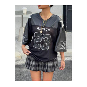 Maillot de sport OEM pour femme en maille, sublimation, streetwear, coupe ample, motif graphique, chemise tendance, fournisseur en gros - Product Image 1