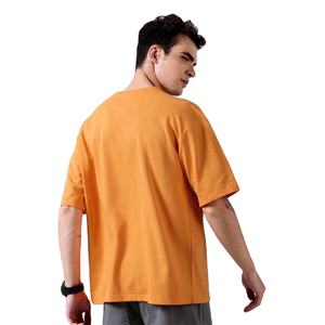 Nueva llegada de gran tamaño de hombro caído para hombre Camiseta de algodón en blanco con bolsillo frontal personalizado Anti-Pilling manga corta Camiseta de cuello redondo - Product Image 2