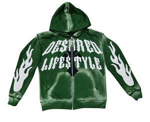 Ensemble de survêtement à capuche zippé en gros, haute qualité, 100 % coton molletonné, personnalisable avec logo, unisexe - Product Image 3