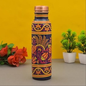 กระติกน้ำทองแดงฝาปิดสนิท ลายดอกไม้ พกพาสะดวก พร้อมฝาปิด - Product Image 3