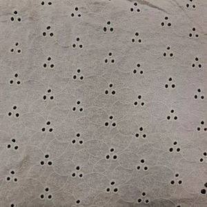 Tissu brodé blanc en jersey/coton, motif ajouré Dobby Buti, extensible, doux et léger, idéal pour confection de robes - Vente chaude - Product Image 2