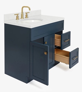 Mueble de Baño Felix de 36 Pulgadas Hecho a Medida, Gabinete para Lavabo con Desplazamiento a la Izquierda, Solo Gabinete, 4 Opciones de Acabado, Fabricante OEM de Vietnam - Product Image 4