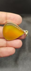 Accesorios de Moda, Collar con Colgante de Latón Hecho a Mano con Piedra Preciosa de Ónix Amarillo Natural, Joyería de Moda al por Mayor - Product Image 2