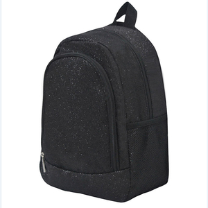 Sac à dos en polyester noir pailleté avec broderie, poche avant zippée, LOGO personnalisé, nom du coach, pour adolescents, cheerleaders, équipes de danse - Product Image 2