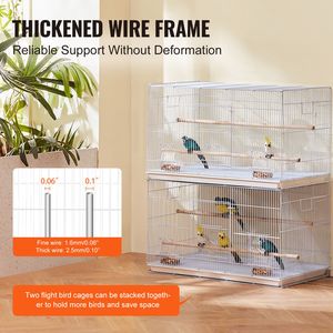Jaula de acero apilable de 30 pulgadas para pájaros pequeños: loros, canarios, cacatúas, agapornis, pinzones, periquitos, guacamayos - Product Image 3