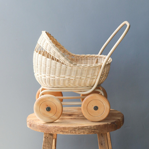 Accesorios de cochecito natural más vendidos para muñecas precio más barato muñeco de ratán cochecito de peluche cochecito pasear - Product Image 4