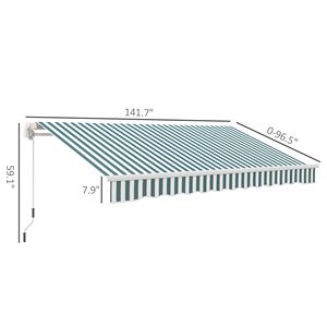 Tenda Parasole Retrattile Manuale 3,6m x 3m, Design Versatile Regolabile per Giardino - Product Image 3