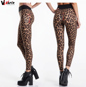 Wholesale Women's Knitted Mid Waist Full Print Sublimation Gym Leggings Yoga Fitness Wear - Product Image 1