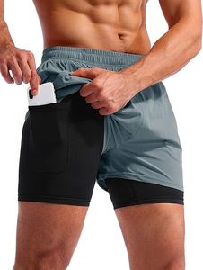Shorts de course pour hommes, séchage rapide, en maille, pour la gym, le fitness, la musculation, l'entraînement, la plage - Product Image 3