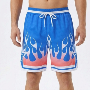 Shorts de basketball pour hommes de haute qualité, décontractés, couleur unie, légers, anti-plis, taille élastique, service OEM, prix de gros - Product Image 5