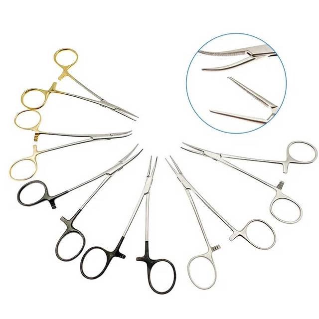 Orthopedic Hemostatic Forceps Curved Straight Stainless Steel Clamp Surgical Instruments Professional Veterinary Medical Tools