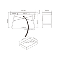 Ensemble de mobilier de bureau ergonomique moderne et convertible, comprenant un bureau Abetved et une chaise Abildholt, au design en fer, pour bureau à domicile et étude