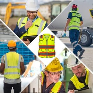 Vente en gros de gilets de sécurité 100% polyester pour hommes, plusieurs tailles, vêtements de travail OEM, gilet de sécurité léger - Product Image 4