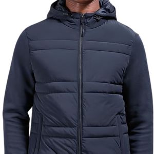 Mens Hybrid Insulated Quilted <b>Jacket</b> Funnel Neck Technical Lightweight Warm Outdoor Casual <b>Zip</b> <b>Up</b> <b>Jacket</b> for Winter - Product Image 3