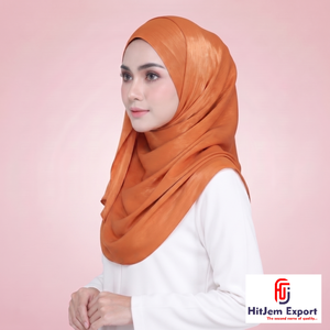 Pañuelo de Seda HitJem para Exportación, Cuadrado, Estilo Zimmy Choo, Hijab, Color Sólido, para Uso Formal, Cuatro Estaciones, Agradable al Tacto - Product Image 2