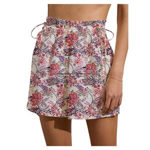 <b>Women's</b> 100% Cotton Quick Dry <b>Swim</b> Trunks Casual Board Drawstring Weekend <b>Shorts</b> With Hand Block Print Pattern Daily Wear <b>Shorts</b> - Product Image 3