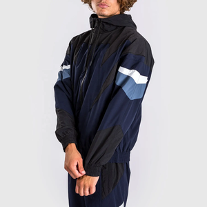 Ensemble de survêtement à capuche pour homme, color block, manches longues, fermeture éclair, séchage rapide, polyester, pantalon de jogging streetwear avec poche latérale - Product Image 4
