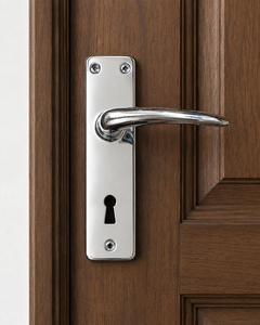 Manija de puerta cromada con cerradura de 70x40mm, juego de cerradura con llave, herrajes modernos para puertas interiores, venta al por mayor - Product Image 6