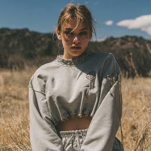 Sudaderas Cortas de Alta Calidad para Mujer, Sudadera Corta de Felpa de Peso Medio, Sudadera Corta Informal para Mujer - Product Image 2