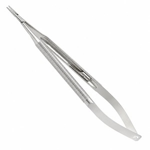 Portaagujas microquirúrgicos de punta recta con mango redondo con o sin bloqueo, instrumento quirúrgico ZETOMEDPRO - Product Image 1
