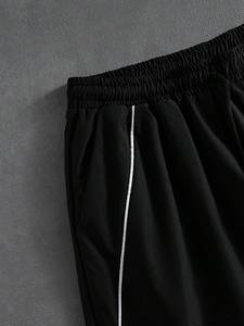 Men’s Fashion Tracksuit Set – Hooded Letter Print <b>Zip</b>-<b>Up</b> <b>Jacket</b> & Matching Contrast Pants, Urban Streetwear Jogging Suit - Product Image 5