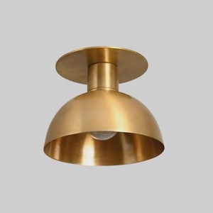 Plafonnier moderne du milieu du siècle, luminaire encastré en laiton brossé, lampe dôme dorée contemporaine pour la décoration intérieure - Product Image 4