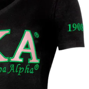 T-shirt en coton brodé pour femme avec motif grec de qualité supérieure et détail de manche 1908 – Vêtement décontracté et tendance - Product Image 4