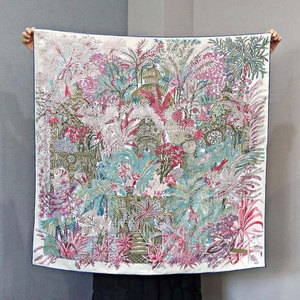 Silk Scarf Elegant Printed Pattern For Hair Neck Shoulder And Outdoor Style Silk Scarf - Product Image 5
