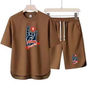 Top Quality Summer Wear 200 GSM Cotton Men's T-<b>Shirt</b> & Short Set Streetwear 2 Piece Printed <b>Y2K</b> Tee <b>Shirt</b> Short Sets for Men - Product Image 1