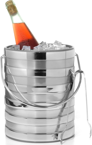 Cubo de Hielo Metálico Dorado con Asa y Pinzas, Estilo Glamuroso, Resistente a la Oxidación, Enfriador de Bebidas para Bar y Fiestas - Product Image 2