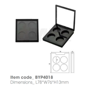 Contenant compact de luxe à marque privée, vide, avec fenêtre transparente, pour fard à paupières, correcteur et teinture à sourcils - Product Image 1