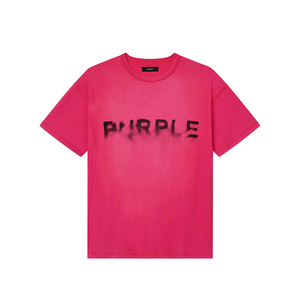 Nouveau T-shirt de marque violet 2026, coupe ajustée, col rond, manches courtes, style uni de luxe, collection Haze Tee - Product Image 1