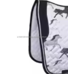 Vente chaude Premium Confortable Blanc Anglais Selle Cheval Motif Tapis De Selle Coton/Polyester Rembourré Équipement D'équitation - Product Image 2