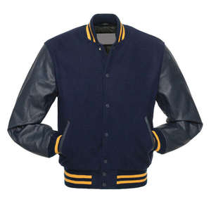 Veste universitaire rouge et crème pour homme avec fermeture boutonnée, coupe classique, style preppy, vêtement d'automne - Product Image 6