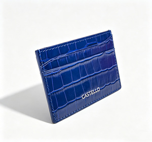 [Artículo Popular] Cartera Delgada de Cuero Genuino Castello con Grabado de Cocodrilo, Forro de Poliéster, Unisex, Negro, Azul Marino, Verde - Product Image 2