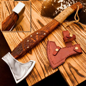 Hache à barbe robuste de haute qualité, couleur unie, avec manche en bois pour la coupe, service OEM, faible MOQ, couleur personnalisée - Product Image 1