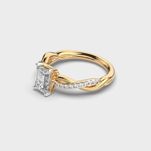14K Yellow Gold IGI Certified Lab Grown CVD Emerald Cut 1CT <b>Diamond</b> <b>Ring</b> 0.4CT Side Stones VS1 F Luxury Bridal Engagement - Product Image 2