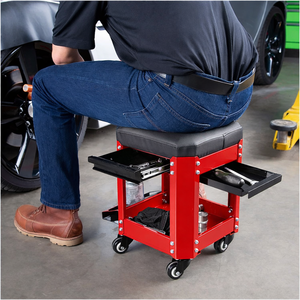 280lbs Load Creeper Seat with 2 Drawers, 360° Swivel Mechanic <b>Rolling</b> Stool, <b>Tool</b> Chest Heavy Duty Garage Chair GAPGAR027 - Product Image 3