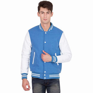 Chaqueta de Béisbol Universitaria de Cuero Genuino con Bordado Estilo Varsity para Hombre, Ropa de Calle Transpirable para Primavera - Product Image 1
