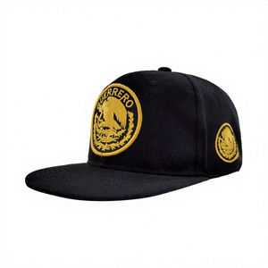 Gorra Snapback Negra de 6 Paneles Personalizada al por Mayor, de Alta Calidad, con Patrón de Bordado 3D, 100% Lona de Algodón, Ajustable, Deportiva, Unisex - Product Image 4