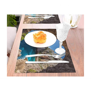 แผ่นรองจานผ้าแจ็คการ์ดปักลายผ้าฝ้าย100% 12X18 140 GSM ทำในอินเดียแบบย่อยสลายได้ - Product Image 1