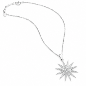 Pendentif élégant en moissanite, serti pavé, en argent sterling 925, pour femmes et filles, bijoux d'amour, cadeau de fête - Product Image 1