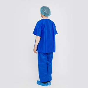 Premium Disposable Non-Woven Scrub Suit Customize Hospital Medical SMS Fabric Protective Nurse Uniform <b>Doctor</b> Workwear <b>Set</b> - Product Image 4
