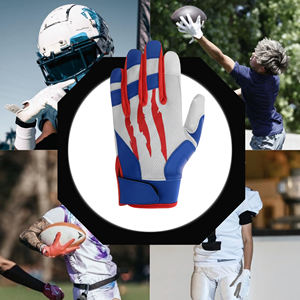 Outdoor Sports Gloves Breathable Screen Printing Design Logo Blue Red White Football Equipments - Product Image 2