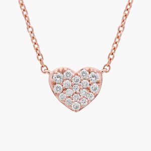 Mini Diamond Heart <b>Necklace</b> in White Gold - Product Image 5
