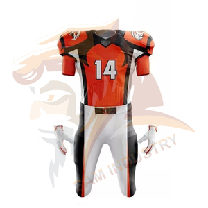 Ensemble d'uniformes de football américain personnalisés pour hommes, séchage rapide, respirant, écologique, imprimé par sublimation, polyester - Product Image 4