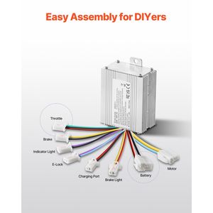 450W Electric Brushed DC <b>Motor</b> Kit 36V 3000rpm <b>Motor</b> Upgraded Speed <b>Controller</b> Thumb Throttle Kit for Go Electric Bicycle Kit - Product Image 6