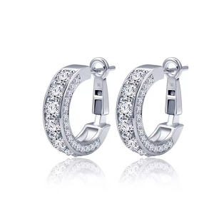 Classic Round Brilliant Cut Diamond <b>Earrings</b> 14K <b>Solid</b> Gold Women's Everyday Wear Jewelry - Product Image 1