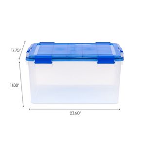 Boîtes de rangement en plastique, lot de 3, 62 Qt, hermétiques, transparentes, avec couvercles scellés - Product Image 2