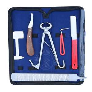 Juego de herramientas de herrador al por mayor para el cuidado de pezuñas con lima raspadora de pezuñas, cuchillo de toeing, alicates para pezuñas de potro, clavillador, cuchillo curvo para pezuñas y pulidor - Product Image 1